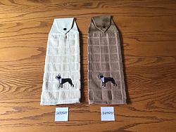 Embroidered snap towels Boston Terrier