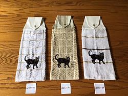 Embroidered snap towels Domestic Black Cat