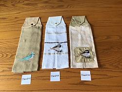 Embroidered Snap Towel Birds