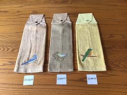 Embroidered Snap Towel Birds