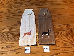 Embroidered Snap Towel Whippet Dog