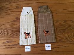 Embroidered snap towels Airedale Dog